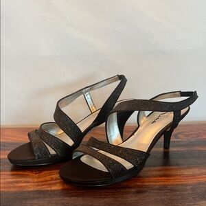 Touch of Nina Black Glitter Heels